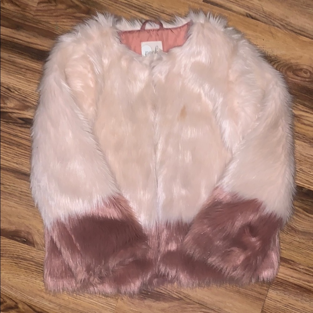 Girls pink fur coat